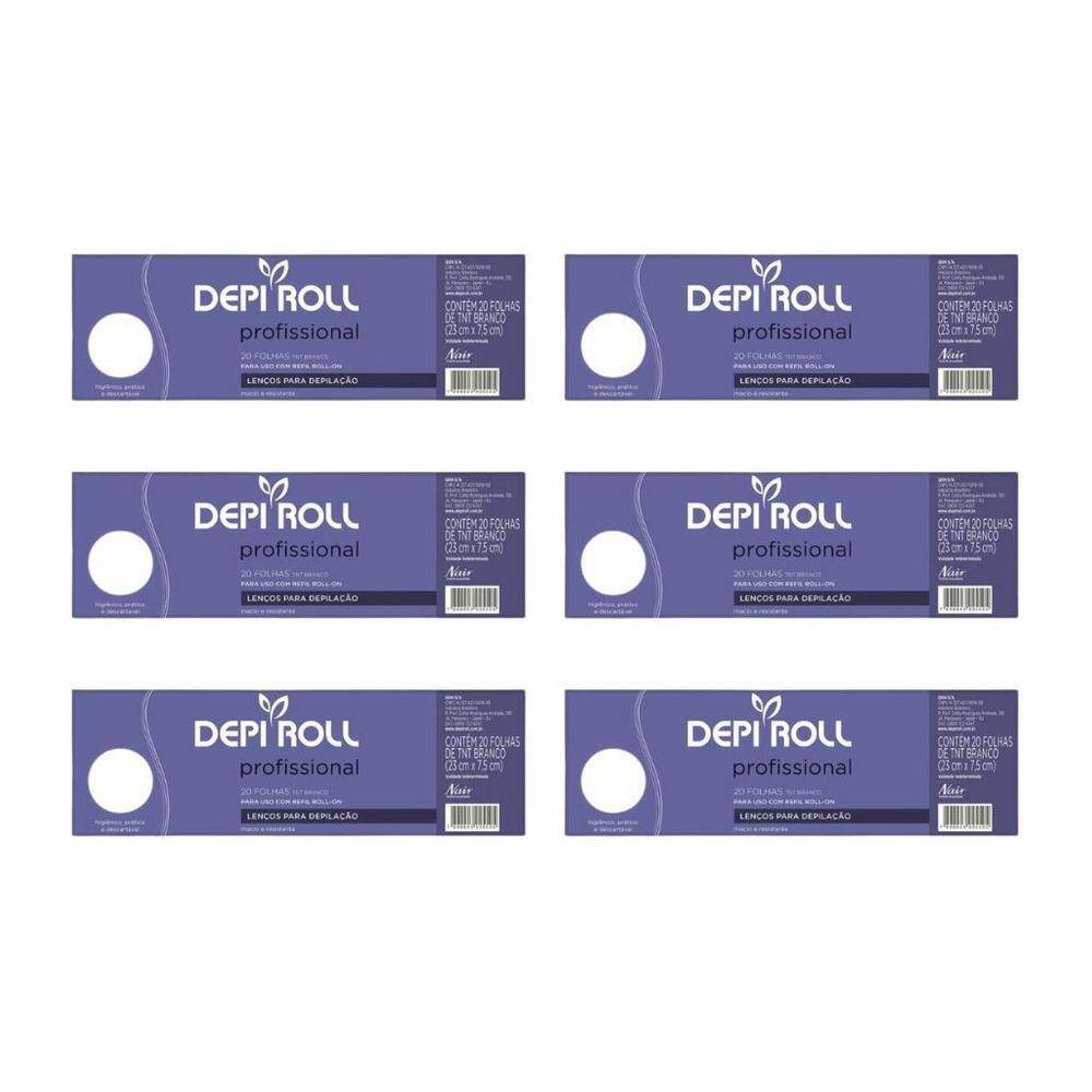 Depilatorio Depiroll Lenços Com 20Un Tnt - Kit Com 6Un