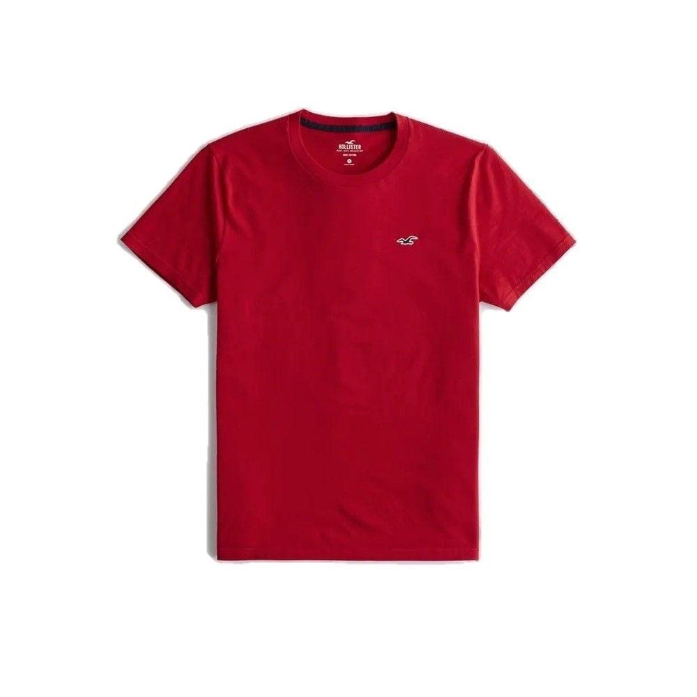 Camiseta Vermelha Hollister Must Have Ícone Bordado