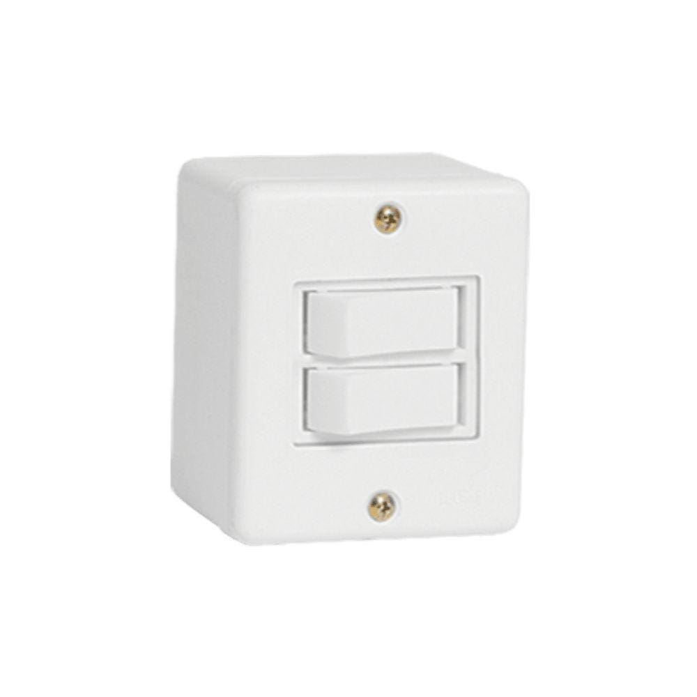 Interruptor Sobrepor 2 Teclas Simples 250v 6318 Ilumi 250v - Branco