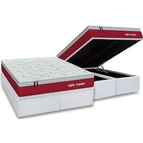 Conjunto Box Baú King: Colchão Molas Orthoflex MasterPocket Ensacadas Agility Confort + Base CRC Courano White(193x203)