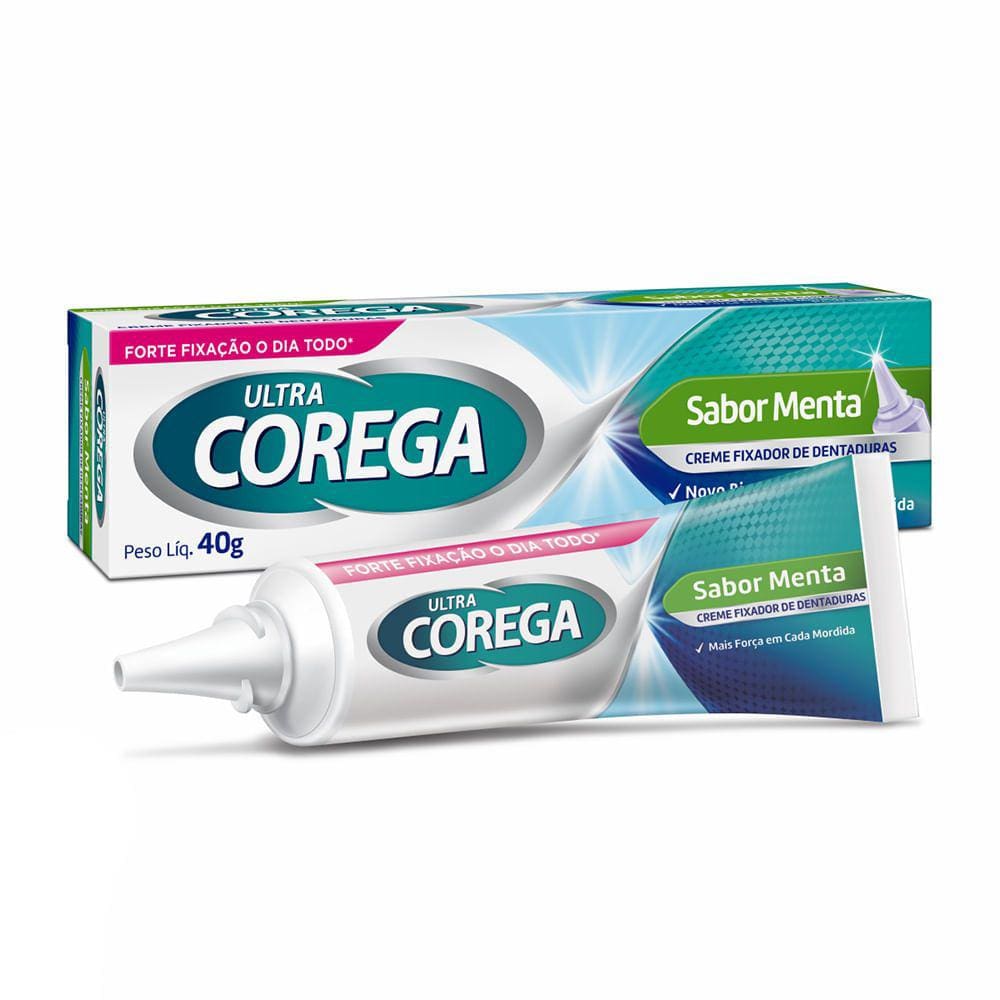 Corega Ultra Creme Fixador de Dentadura Sabor Menta 40g