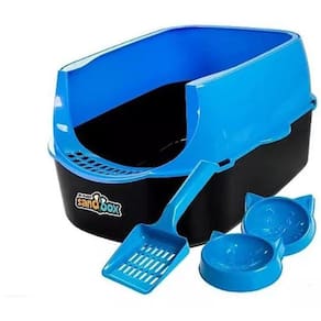 Caixa De Areia Para Gatos Banh Sanit Sandbox Furba Azul