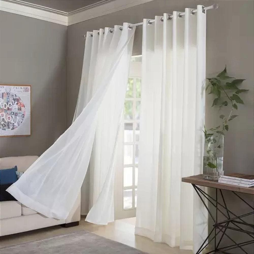 Cortina Voil Santorini 270X400 Cm Adomes Bege Creme