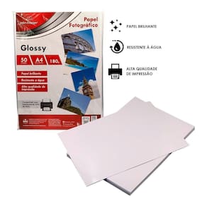 Papel Fotográfico A4 Glossy 50 Unidades Qualidade Studio