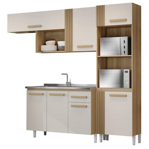 Cozinha Compacta Com Balcao Para Pia Atacama Off White ARMoveis