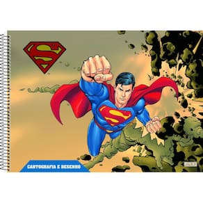 Caderno Cartografia Capa Dura Superman 60 Folhas São Domingos