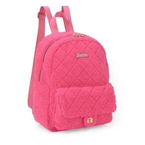 Mochila Escolar Infantil Barbie Aveludada C/ Bolso Frontal