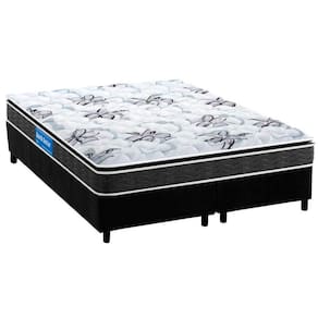 Cama Box King: Colchão Espuma D33 Probel Guarda Costas Premium Extra Firme + Base CRC Suede Black(193x203)