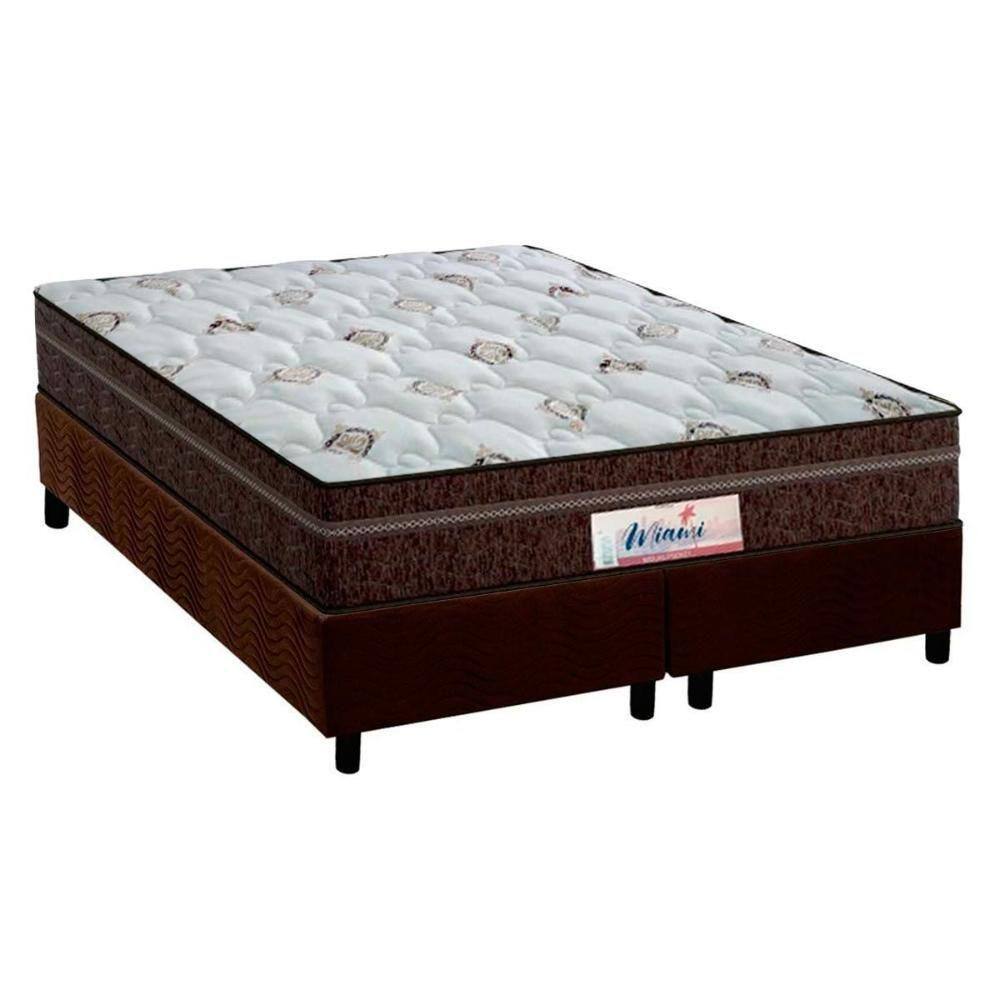 Conjunto Box Queen: Colchão Molas Probel MasterPocket Ensacadas ProDormir Miami + Base CRC Suede Brown(158x198)
