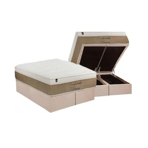 Conjunto Box Baú King: Colchão Molas Luckspuma MasterPocket Ensacadas Comfortable Dream + Base CRC Suede Clean(193x203)