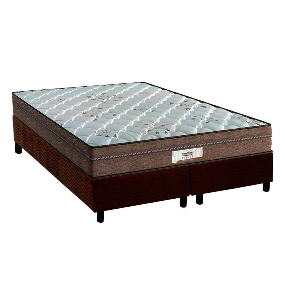 Conjunto Box Queen: Colchão Molas Probel MasterPocket Ensacadas ProDormir Pallace + Base CRC Suede Brown(158x198)