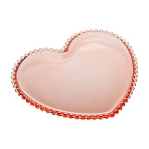 Prato De Cristal Coração Pearl Rosa 28454 - Wolff