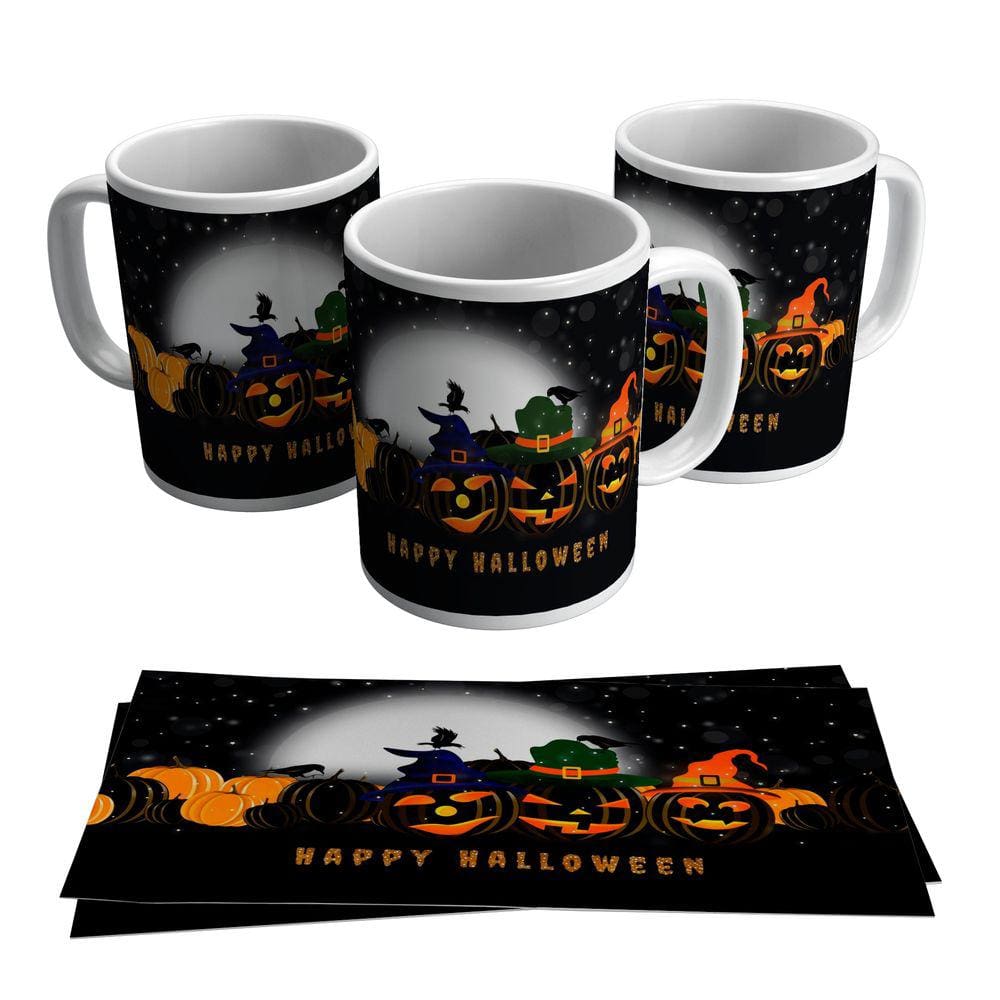 Caneca Dia Das Bruxas Happy Halloween Abóbora 325ml