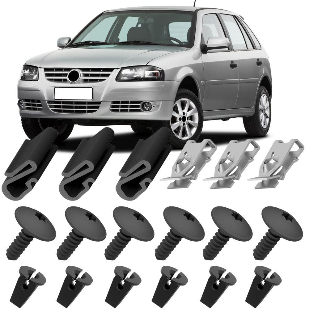 Kit Grampos Presilhas Parafusos e Buchas Do Parabarro Gol G4 2006 Até 2009 2010 2011 2012 2013 2014
