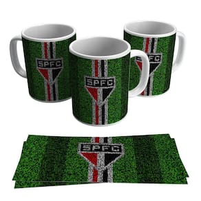 Caneca São Paulo Escudo Gramado Time Tricolor 325ml