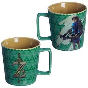 Caneca Link Zelda Alça Quadrada Cerâmica 400Ml Oficial Nintendo