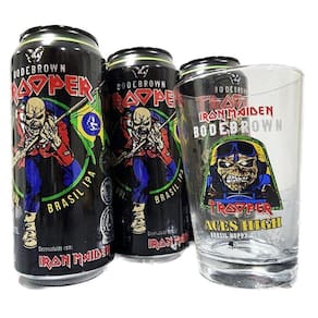Kit 3 Cervejas Trooper Iron Maiden Ipa 473Ml + Copo 350Ml