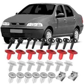 Kit Grampos Presilhas Buchas e Parafusos Para Forro Porta Dianteira Siena G2 2001 até 2007