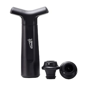 Kit Bomba Vácuo Vinho Hermética Adega Preto L`Primeur Prana