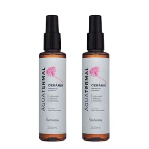 Kit 2 Água Termal Gerânio Via Aroma 200ml Natural e Vegano