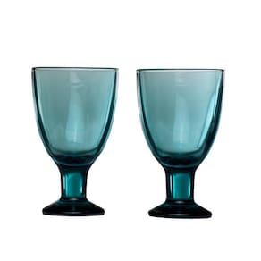 Jogo 2 Taças Vinho Copo Azul Claro Verna Luxo 150Ml Iittala
