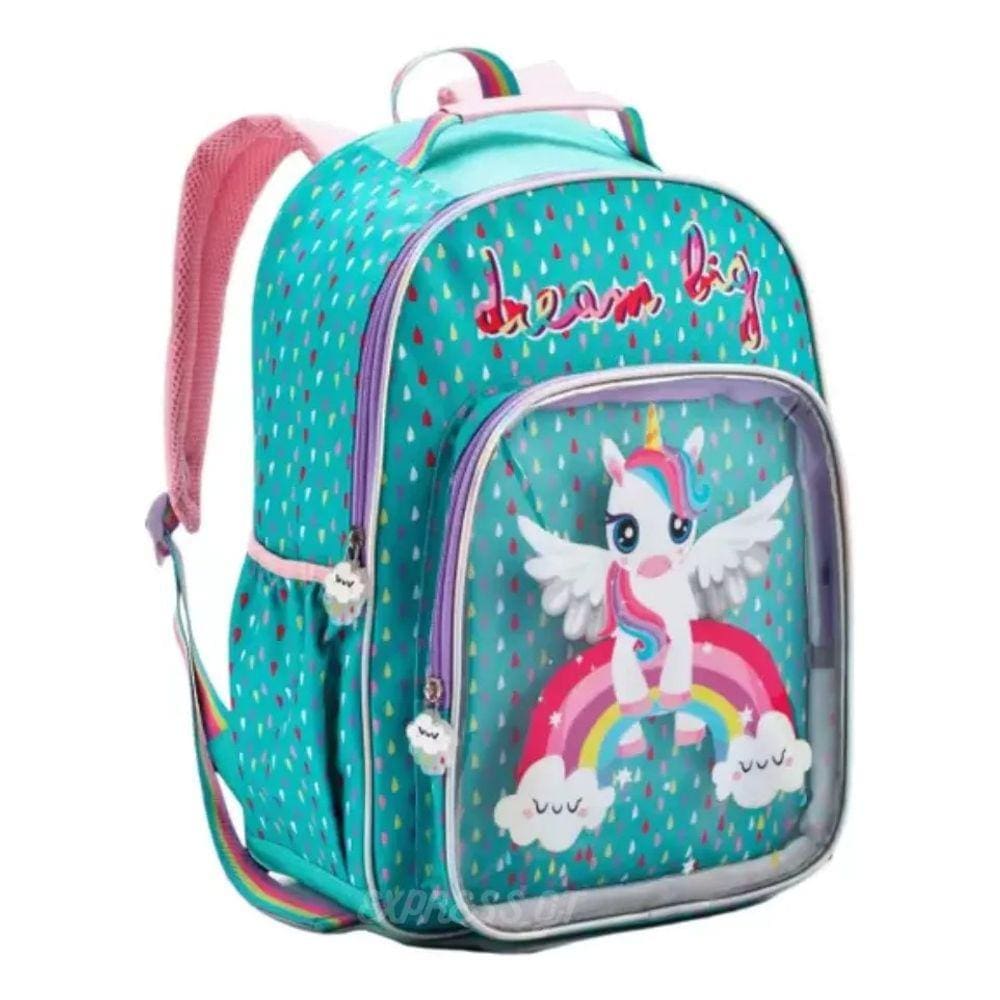 Mochila Infantil Feminina Escolar Unicórnio Costas Grande