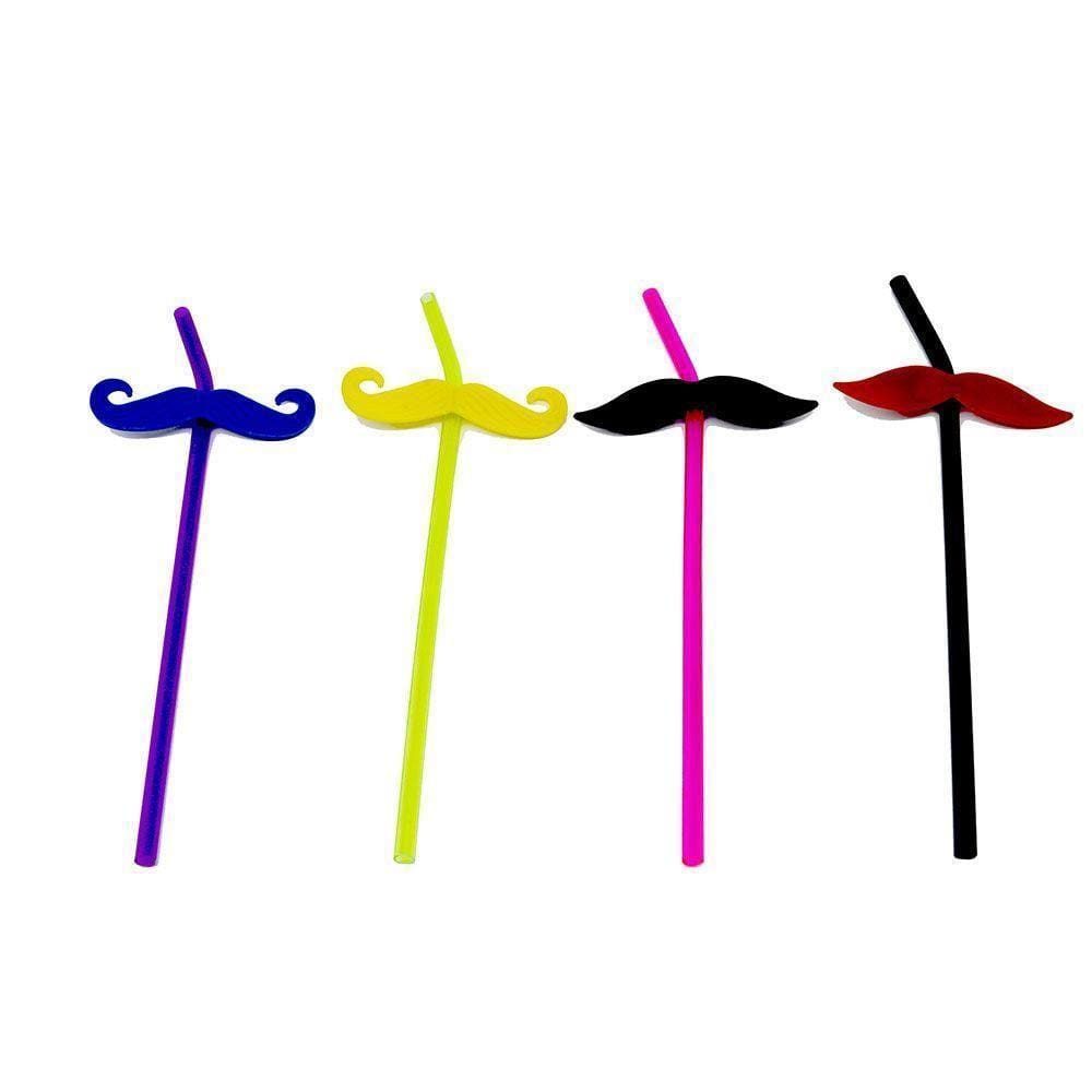 Canudos Coloridos Mustache 4 Peças - Prana