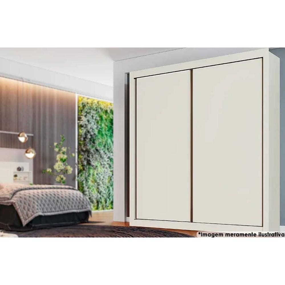 Guarda Roupa Solteiro 2 Portas de Correr e 4 Gavetas Zurique Off White - Europa