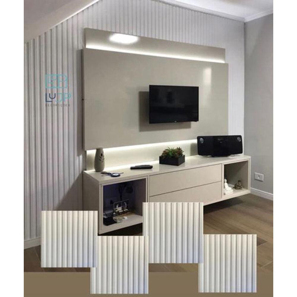 Kit 30 Revestimento Parede 3D Painel Ripado Placas 50X50Cm