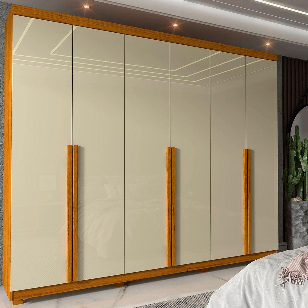 Guarda Roupa 6 Portas Imperatriz Naturale Off White - Gelius