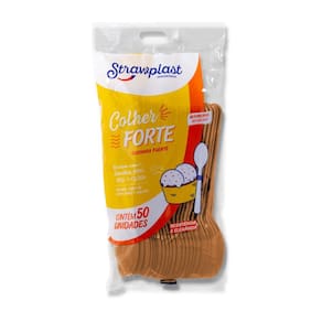 Kit C/ 01 Pct. De Colher Forte Dourada C/ 50 Un.