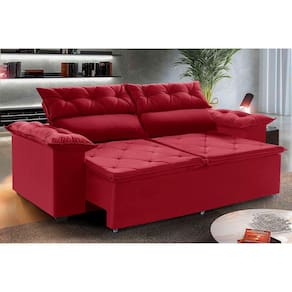 Sofá Compact 1,50 metros retrátil e reclinável com Molas Espirais Suede -WS Estofados