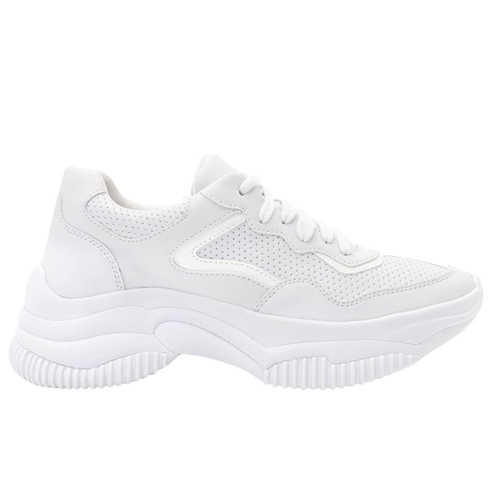 Tênis Branco Feminino Chuncky Para Caminhada Academia Treino