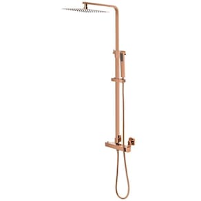 Ducha Coluna de Inox Quadrada 25 Cm Rosé Gold