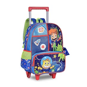Mochila Rodinha Gato Galáctico Azul 40x30x13 - Clio GG24116K