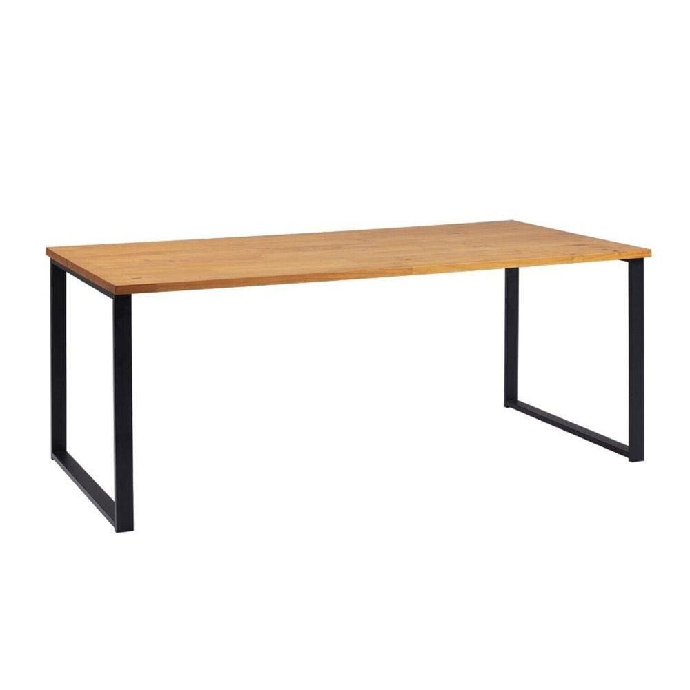 Mesa de Jantar 180x90cm Tampo Madeira Maciça Boston Daf Mobiliário Mel