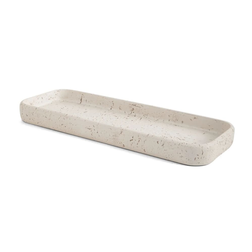 Bandeja Retangular em Poliresina Off White29,5x11x2,5cm-Mart
