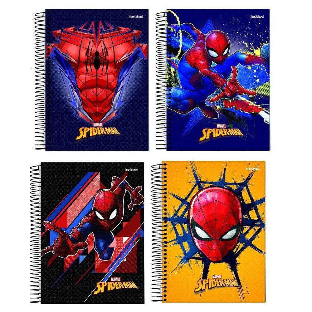 Caderno 15 Matérias Spider-man Espiral Capa Dura 240 Folhas - StarSchool