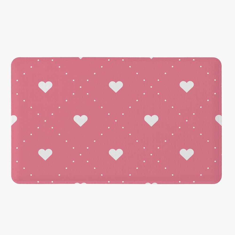 Tapete Para Quarto Estampado Love Rosê 60cm x 40cm - Base Antiderrapante