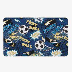 Tapete Para Quarto Infantil Estampado Futebol Goal 60cm x 40cm - Base Antiderrapante