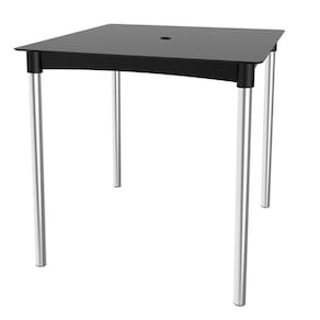 Mesa Para Jardim 4 Lugares Com Furo Para Ombrelone Preto