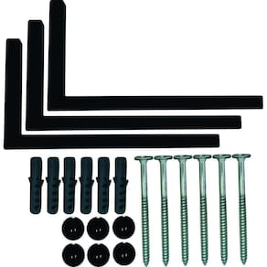 Kit 10 Suportes Mão Francesa Cantoneira Prateira Preto 25Cm