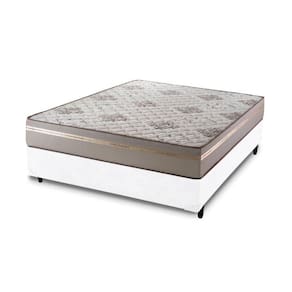 Cama Box + Colchão de Casal D33 Millenium One Face 138x188x54cm Branco - Suporta até 120kg por pessoa