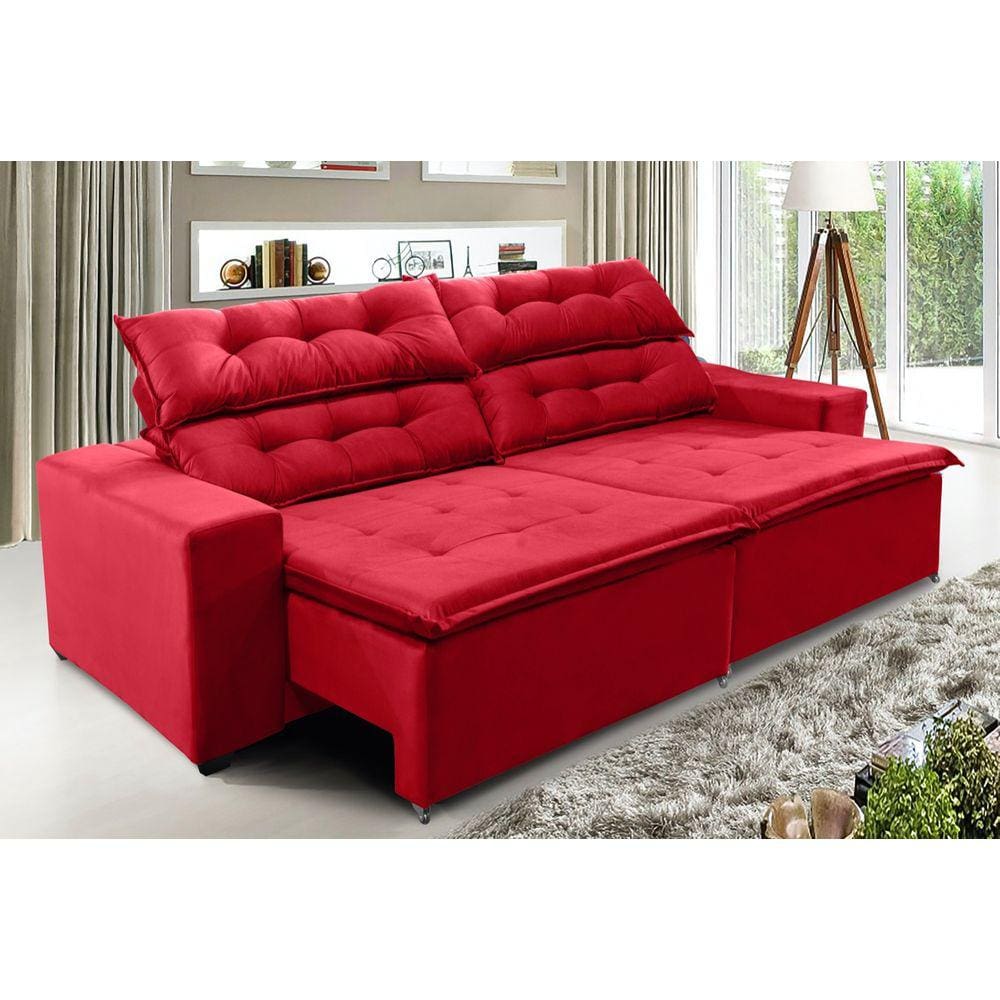 Sofá Concepit 220cm Retrátil Reclinável com Molas espirais - WS estofados