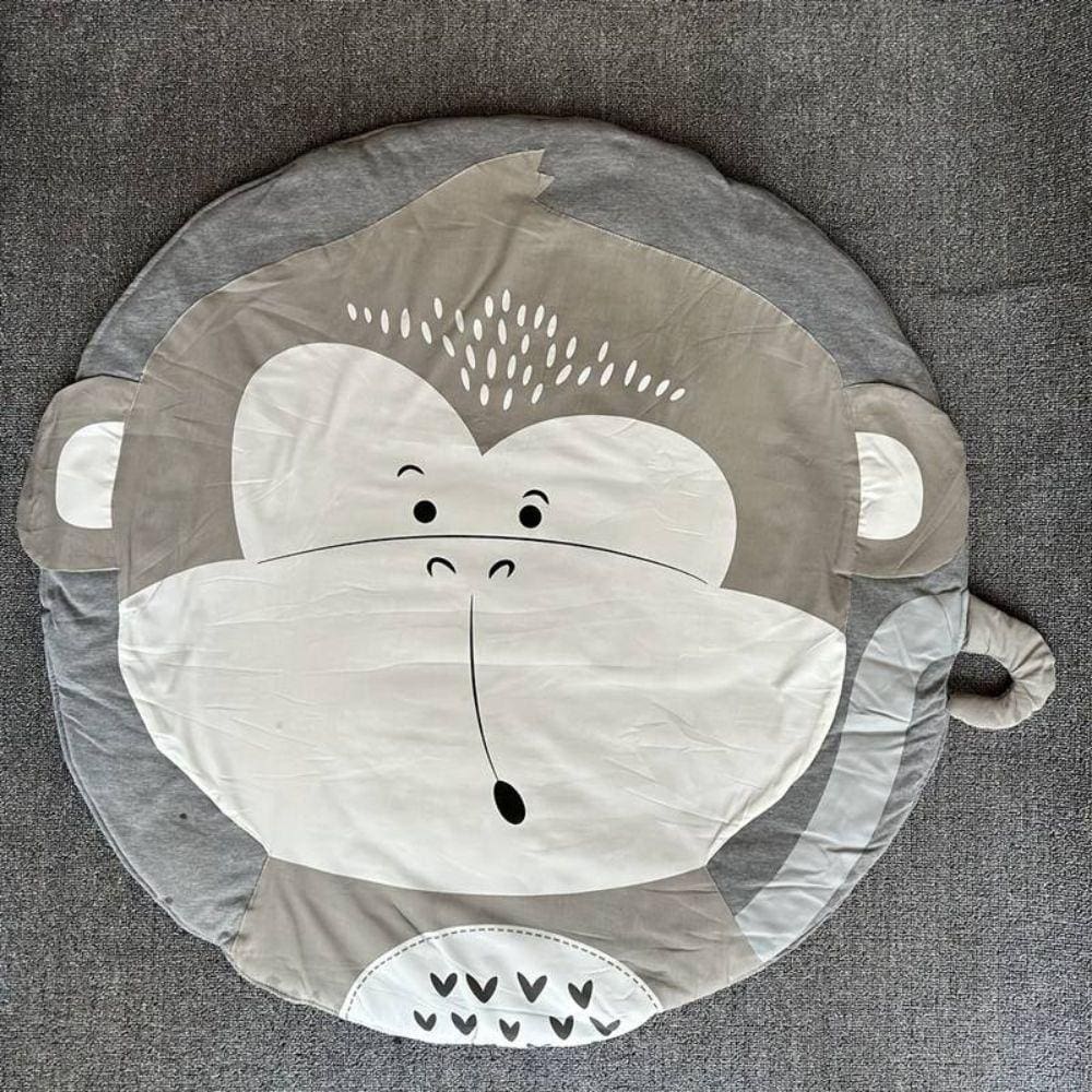 Tapete Decorativo Circular 90cm 100% Algodão SUPER MACIO Macaco MULTIFUNCIONAL Diversos Ambientes MANTA SONEQUINHA