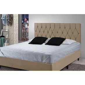 Cabeceira Painel Dubai Deluxe Estofada Casal Bege - 1,40 metros