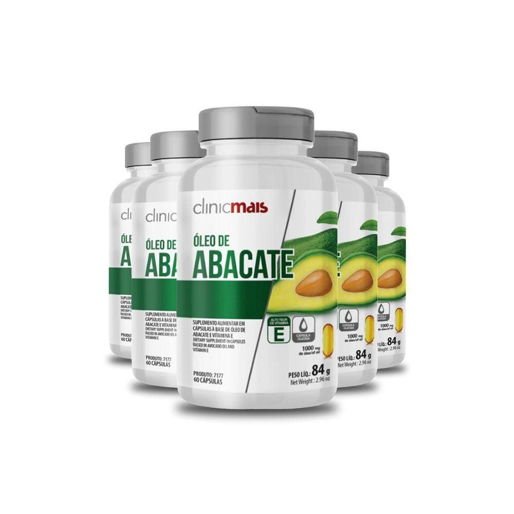 Kit 5 óleo De Abacate Clinic Mais 60 Cápsulas 1000mg 84g