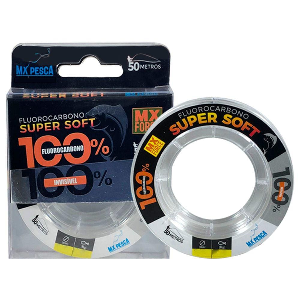 Linha Pesca MX Force Fluorocarbono Super Soft 50m Transparente 0.37mm 10.80kg