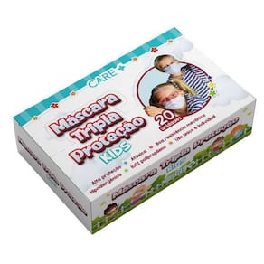 Mascara Kids Azul Com 20 Unidades