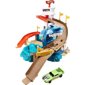 Conjunto de trilhas para carros de brinquedo Hot Wheels Color Shifters Sharkport Showdo
